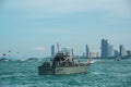 Navy warship running in Pattaya bay