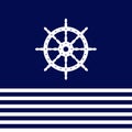 Navy and White Helm Wheel Royalty Free Stock Photo