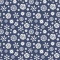 Navy white scatter ditsy seamless print background design