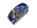 Navyblue modern small car - top view