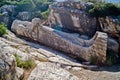 Naxos Melanes Kouros Statue, Greece ( 6 m. long, 7th century Royalty Free Stock Photo