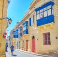 The beautiful street in Naxxar town, Malta
