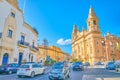 The central street in Naxxar, Malta