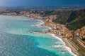 Naxxos, Sicily - Beautiful aerial view of Giardini Naxxos town with beach Royalty Free Stock Photo