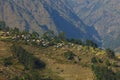 Naya Gaun, village on a mountain ridge above Syange Royalty Free Stock Photo