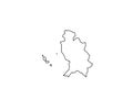 Nayarit outline map Mexico state