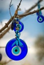 A nazar, charms to ward off the evil eye , in Cappadocia, Turke Royalty Free Stock Photo