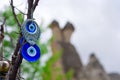 A nazar, charms to ward off the evil eye , in Cappadocia, Turkey Royalty Free Stock Photo