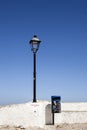 Typical Vintage street light with blue sky