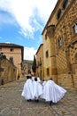 Nazarenes, Holy Week in Baeza, Jaen province, Andalusia, Spain