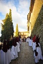 Nazarenes, Holy Week in Baeza, Jaen province, Andalusia, Spain