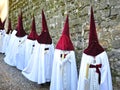 Nazarenes, Holy Week in Baeza, Jaen province, Andalusia, Spain