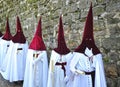 Nazarenes, Holy Week in Baeza, Jaen province, Andalusia, Spain