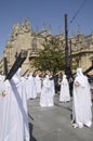 Nazarenos with the cross on their shoulders