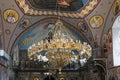 Large decorative chandelier in the Greek Orthodox Metropolite of Nazareth in the old city of Nazareth in Israel