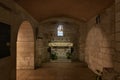 The altar in the underground of the St. Josephs Church in Nazareth, northern Israel