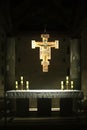 Nazareth, Israel- January 7, 2015: The Basilica of the Annunciation in the city of Nazareth - the modernist interior of the temple