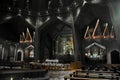 Nazareth, Israel- January 7, 2015: The Basilica of the Annunciation in the city of Nazareth - the modernist interior of the temple