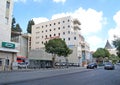 NAZARETH, ISRAEL. Paulus-A-Shishi Street overlooking a basilica of the Annunciation of the Virgin