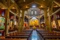 NAZARETH, ISRAEL, SEPTEMBER 13, 2018: Interior of Basilica of annunciaion in Nazareth, Israel