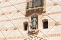 Statue of the Virgin Mary on the facade of the Church of the Annunciation in the Nazareth city in northern Israel