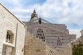The upper part of the main fasade of the Church of the Annunciation in the Nazareth city in northern Israel
