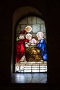 Nazareth, Israel. St. Joseph`s church, stained glass window, details