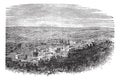 Nazareth in North District, Israel, vintage engraved illustration