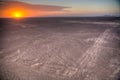 Nazca Lines in the beautiful sunset. Royalty Free Stock Photo