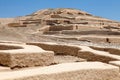 Nazca or Nasca pyramid at Cahuachi archeological site Royalty Free Stock Photo