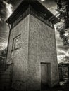 Nazi concentrationcamp Dachau watchtower from the side Royalty Free Stock Photo