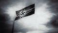 Nazi flag waves in a wind for documentary movie