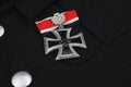 nazi german award nazi award - Knight's Cross of the Iron Cross on black SS uniform Royalty Free Stock Photo