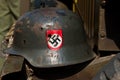 Nazi Helmet on American Jeep Royalty Free Stock Photo