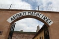 Nazi motto Arbeit Macht Frei in Terezin.