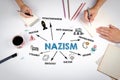 NAZISM Concept. The meeting at the white office table