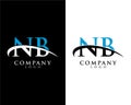 NB, BN letters company logo design swoosh design vector