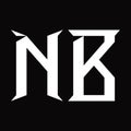 NB Logo monogram with slice shape design template Royalty Free Stock Photo