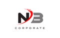 NB Modern Letter Logo Design with Swoosh