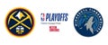 2023 NBA playoffs. Western Conference. Denver Nuggets vs Minnesota Timberwolves. Kyiv, Ukraine - May 1, 2023