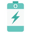 Battery, thunder Color Isolated Vector Icon Royalty Free Stock Photo