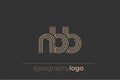 NBB modern geometric typography logo Royalty Free Stock Photo