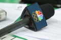 NBC microphone ready for interview during Rio 2016 Olympic Games