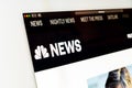 NBC News website homepage. Close up of NBC News channel logo. Royalty Free Stock Photo