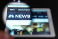 NBC News website homepage on the tablet screen. NBC News channel logo Royalty Free Stock Photo