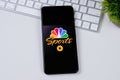 NBC Sports app logo on a smartphone screen. Royalty Free Stock Photo