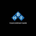 NBF letter logo design on BLACK background. NBF creative initials letter logo concept. NBF letter design Royalty Free Stock Photo