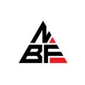 NBF triangle letter logo design with triangle shape. NBF triangle logo design monogram. NBF triangle vector logo template with red Royalty Free Stock Photo
