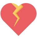 broken heart, breakup Vector Icon editable