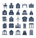 Building Isolated Vector Icons set that can be easily modified or edit.